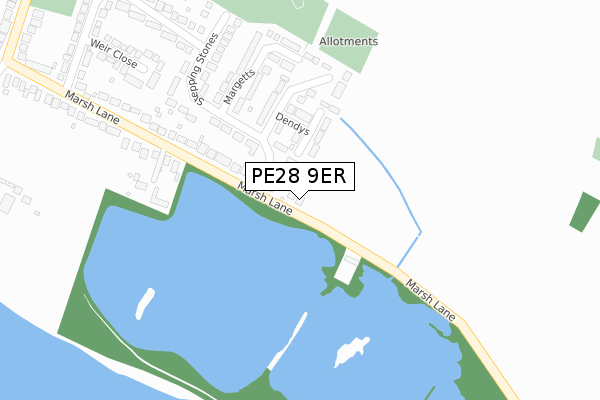 PE28 9ER map - large scale - OS Open Zoomstack (Ordnance Survey)