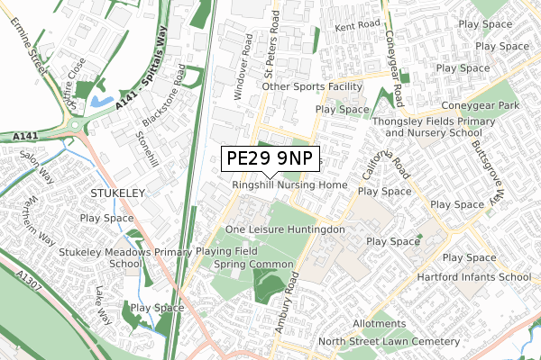 PE29 9NP map - small scale - OS Open Zoomstack (Ordnance Survey) PE29 9NP map - small scale - OS Open Zoomstack (Ordnance Survey)