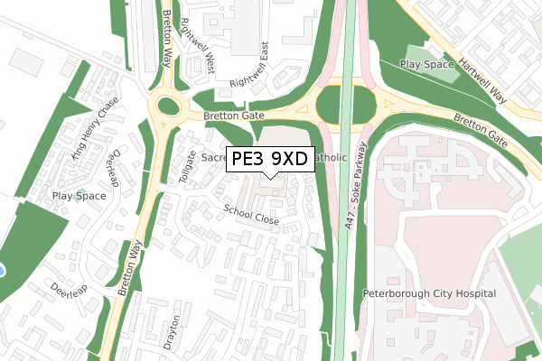 PE3 9XD map - large scale - OS Open Zoomstack (Ordnance Survey) PE3 9XD map - large scale - OS Open Zoomstack (Ordnance Survey)