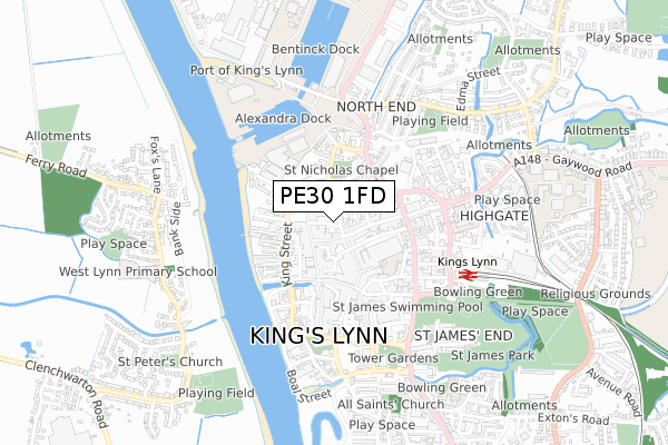 PE30 1FD map - small scale - OS Open Zoomstack (Ordnance Survey) PE30 1FD map - small scale - OS Open Zoomstack (Ordnance Survey)