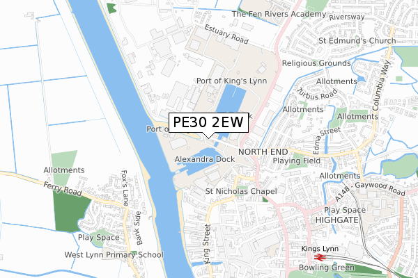 PE30 2EW map - small scale - OS Open Zoomstack (Ordnance Survey) PE30 2EW map - small scale - OS Open Zoomstack (Ordnance Survey)