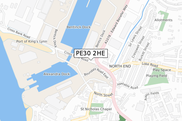 PE30 2HE map - large scale - OS Open Zoomstack (Ordnance Survey)