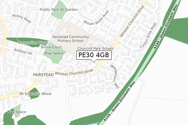 PE30 4GB map - large scale - OS Open Zoomstack (Ordnance Survey)