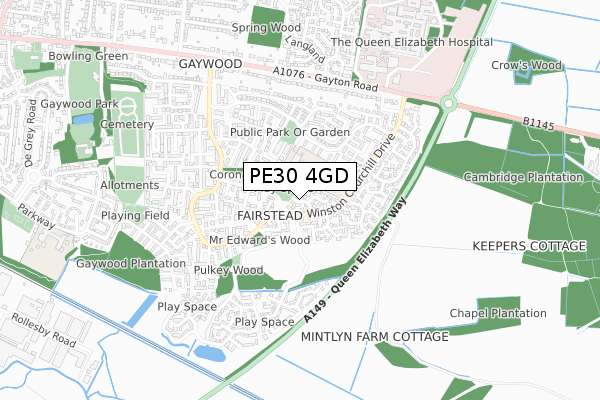 PE30 4GD map - small scale - OS Open Zoomstack (Ordnance Survey) PE30 4GD map - small scale - OS Open Zoomstack (Ordnance Survey)