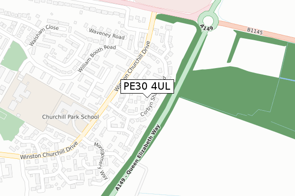 PE30 4UL map - large scale - OS Open Zoomstack (Ordnance Survey)