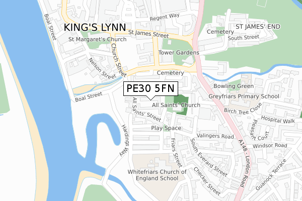 PE30 5FN map - large scale - OS Open Zoomstack (Ordnance Survey)