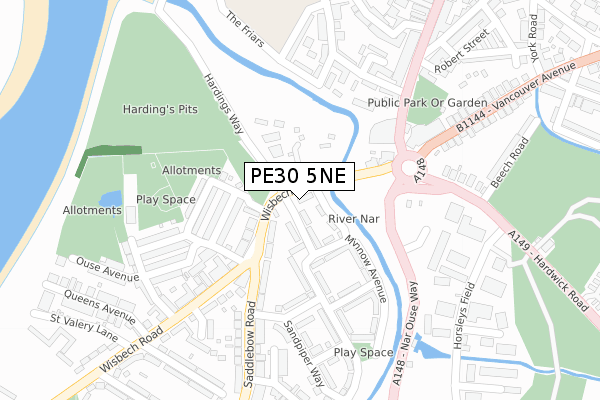 PE30 5NE map - large scale - OS Open Zoomstack (Ordnance Survey) PE30 5NE map - large scale - OS Open Zoomstack (Ordnance Survey)