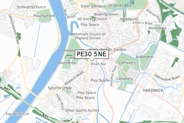 PE30 5NE map - small scale - OS Open Zoomstack (Ordnance Survey) PE30 5NE map - small scale - OS Open Zoomstack (Ordnance Survey)