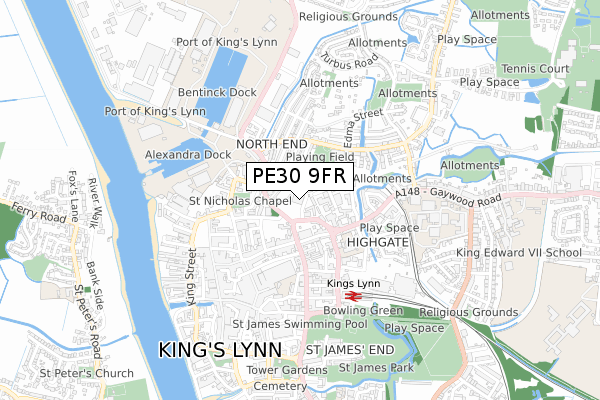 PE30 9FR map - small scale - OS Open Zoomstack (Ordnance Survey) PE30 9FR map - small scale - OS Open Zoomstack (Ordnance Survey)