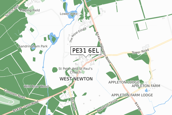 PE31 6EL map - small scale - OS Open Zoomstack (Ordnance Survey)