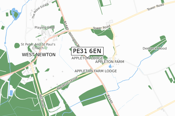 PE31 6EN map - small scale - OS Open Zoomstack (Ordnance Survey)