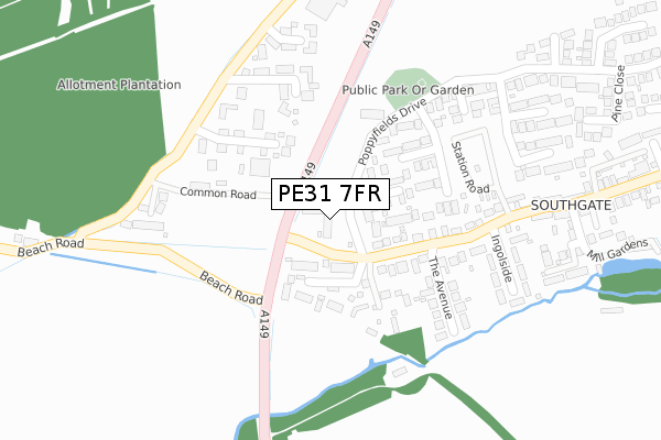 PE31 7FR map - large scale - OS Open Zoomstack (Ordnance Survey)