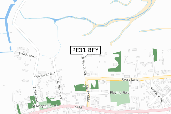 PE31 8FY map - large scale - OS Open Zoomstack (Ordnance Survey)