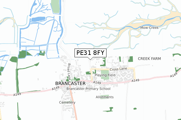 PE31 8FY map - small scale - OS Open Zoomstack (Ordnance Survey) PE31 8FY map - small scale - OS Open Zoomstack (Ordnance Survey)