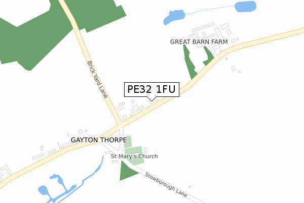 PE32 1FU map - large scale - OS Open Zoomstack (Ordnance Survey)