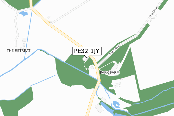 PE32 1JY map - large scale - OS Open Zoomstack (Ordnance Survey)