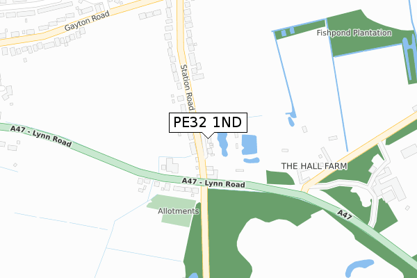 PE32 1ND map - large scale - OS Open Zoomstack (Ordnance Survey)