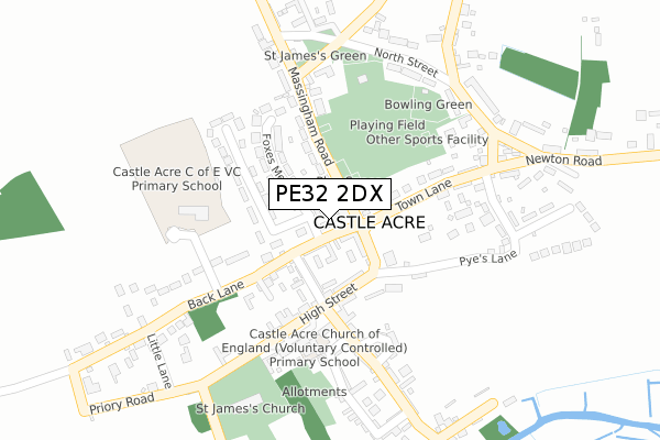 PE32 2DX map - large scale - OS Open Zoomstack (Ordnance Survey)