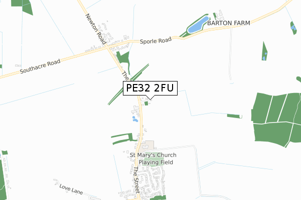 PE32 2FU map - small scale - OS Open Zoomstack (Ordnance Survey)