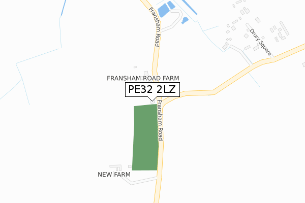 PE32 2LZ map - large scale - OS Open Zoomstack (Ordnance Survey)