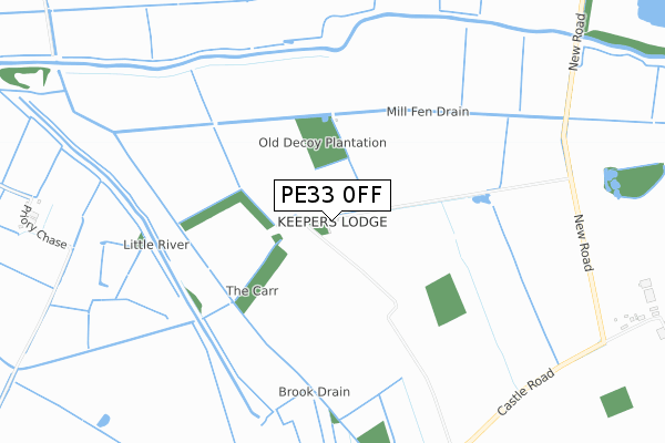PE33 0FF map - small scale - OS Open Zoomstack (Ordnance Survey)