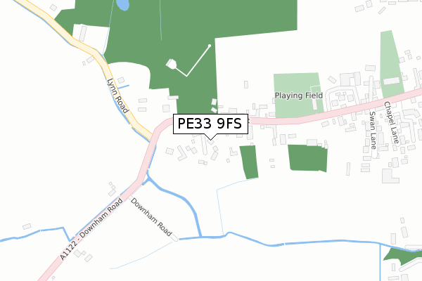 PE33 9FS map - large scale - OS Open Zoomstack (Ordnance Survey)