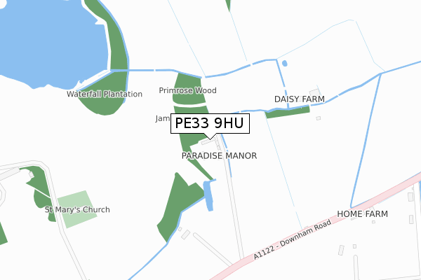 PE33 9HU map - large scale - OS Open Zoomstack (Ordnance Survey)