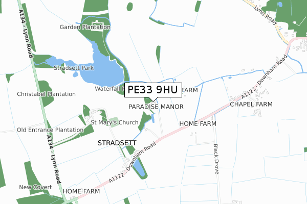 PE33 9HU map - small scale - OS Open Zoomstack (Ordnance Survey)