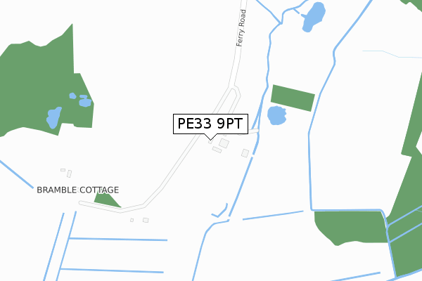 PE33 9PT map - large scale - OS Open Zoomstack (Ordnance Survey)