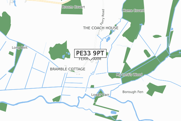 PE33 9PT map - small scale - OS Open Zoomstack (Ordnance Survey)