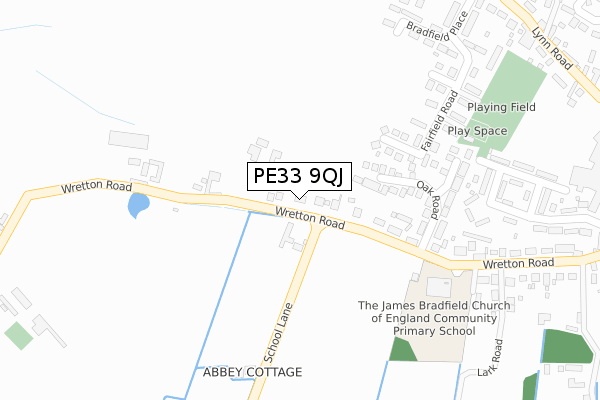 PE33 9QJ map - large scale - OS Open Zoomstack (Ordnance Survey)