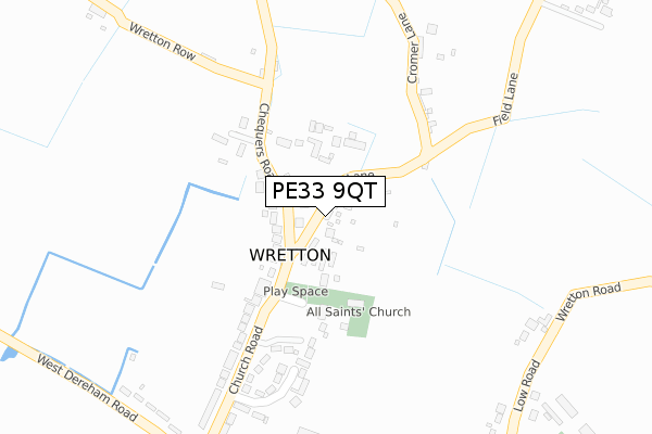 PE33 9QT map - large scale - OS Open Zoomstack (Ordnance Survey)