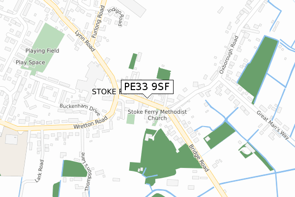 PE33 9SF map - large scale - OS Open Zoomstack (Ordnance Survey)