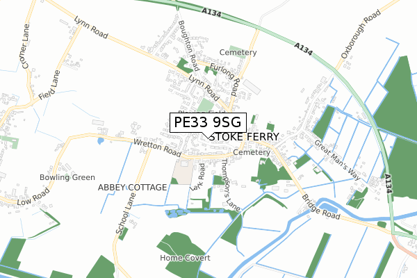 PE33 9SG map - small scale - OS Open Zoomstack (Ordnance Survey)