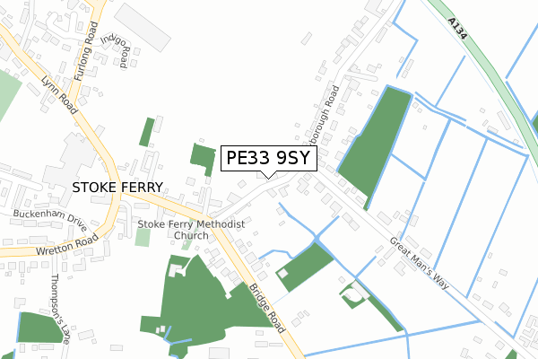 PE33 9SY map - large scale - OS Open Zoomstack (Ordnance Survey)