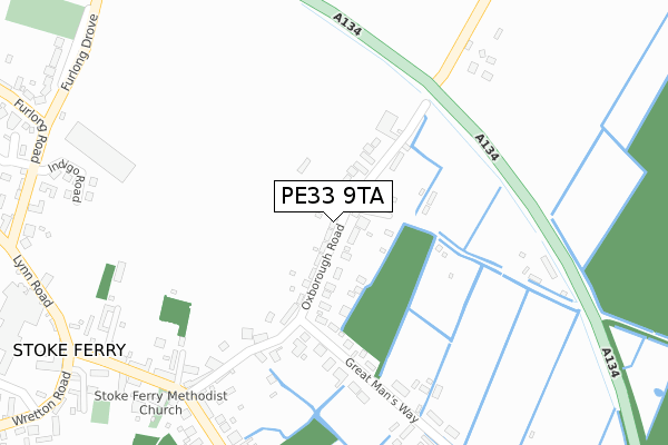 PE33 9TA map - large scale - OS Open Zoomstack (Ordnance Survey)