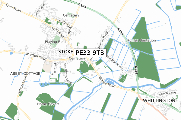 PE33 9TB map - small scale - OS Open Zoomstack (Ordnance Survey)