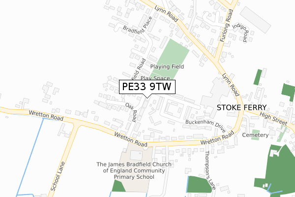 PE33 9TW map - large scale - OS Open Zoomstack (Ordnance Survey)