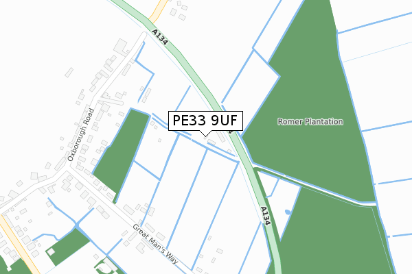 PE33 9UF map - large scale - OS Open Zoomstack (Ordnance Survey)