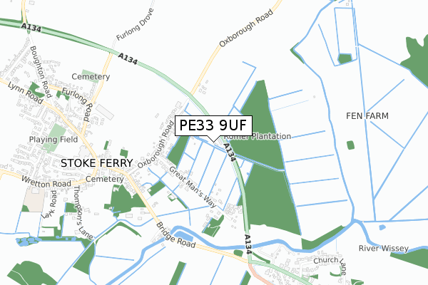 PE33 9UF map - small scale - OS Open Zoomstack (Ordnance Survey)