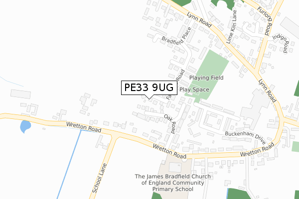 PE33 9UG map - large scale - OS Open Zoomstack (Ordnance Survey)