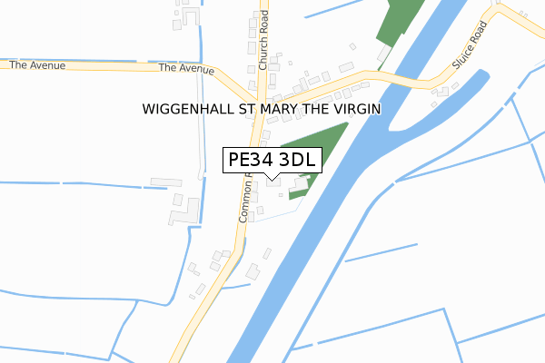 PE34 3DL map - large scale - OS Open Zoomstack (Ordnance Survey)