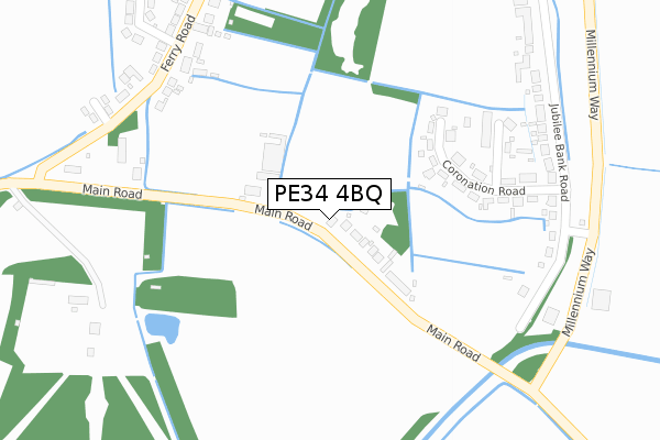 PE34 4BQ map - large scale - OS Open Zoomstack (Ordnance Survey)