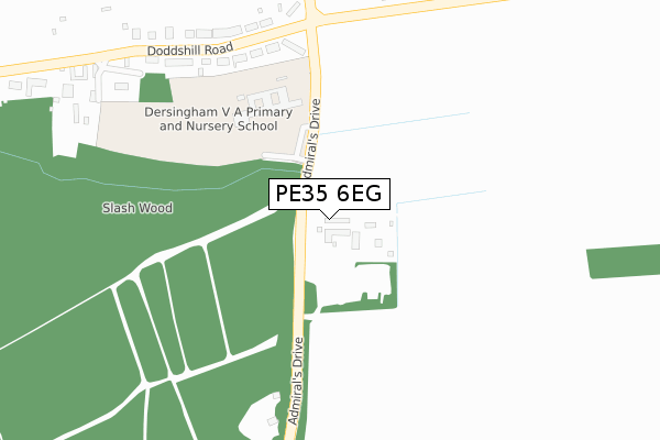 PE35 6EG map - large scale - OS Open Zoomstack (Ordnance Survey)