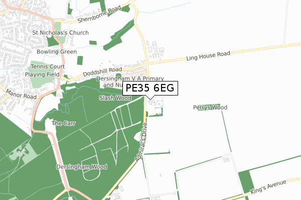 PE35 6EG map - small scale - OS Open Zoomstack (Ordnance Survey)