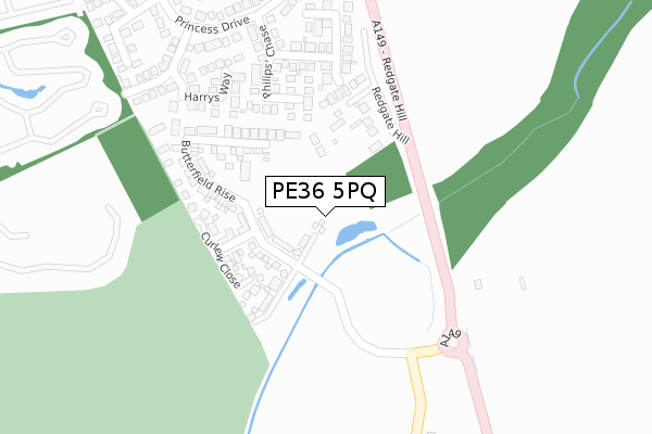PE36 5PQ map - large scale - OS Open Zoomstack (Ordnance Survey)