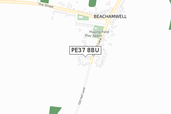 PE37 8BU map - large scale - OS Open Zoomstack (Ordnance Survey)