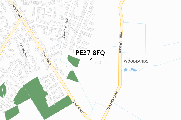 PE37 8FQ map - large scale - OS Open Zoomstack (Ordnance Survey)