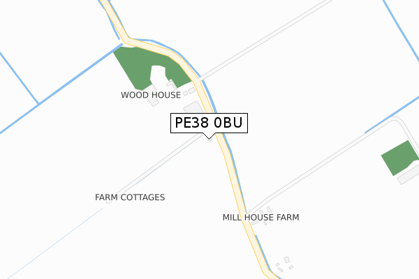 PE38 0BU map - large scale - OS Open Zoomstack (Ordnance Survey)