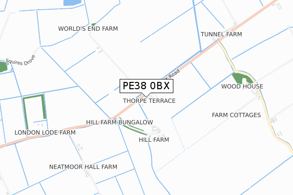 PE38 0BX map - small scale - OS Open Zoomstack (Ordnance Survey)